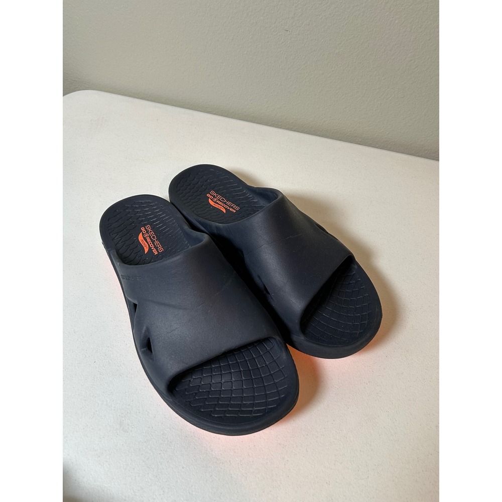 Skechers Go Recover Arch Fit Mens Size 10 Navy Hyper Burst Sandals Slides